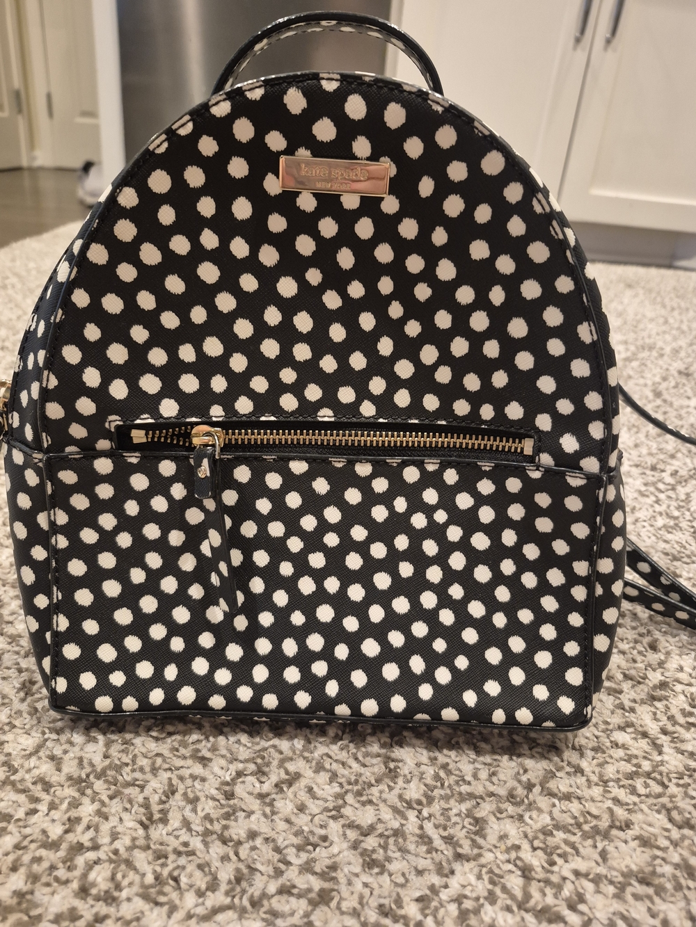 Kate Spade Laurel Way Printed Musical Dot Black White Sammi Backpack Bag